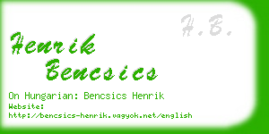 henrik bencsics business card